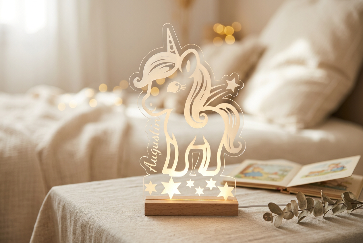 Veilleuse Licorne avec prénom